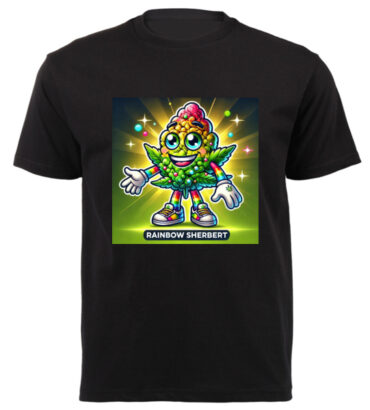Stoner Stylez _ Rainbow Sherbet black T shirt